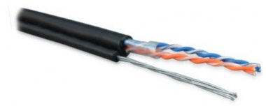 Фотография товара 'Hyperline Кабель витая пара, неэкранированная U/UTP, категория 5 UUTP2-C5-S24-SW-OUT-PE-BK-500'