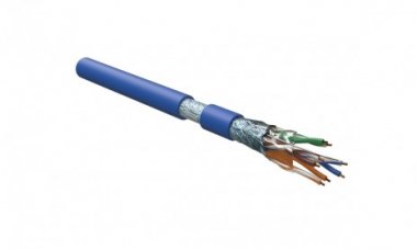 Фотография товара 'Hyperline Кабель витая пара F/UTP, категория 5e, 4 пары (24 AWG), одножильный(solid), FUTP4-C5E-S24-IN-LSZH-BL-305'