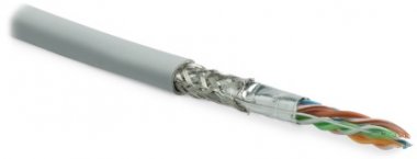 Фотография товара 'Hyperline Кабель витая пара SF/UTP, категория 5e, 4 пары(24 AWG), одножильный(solid), SFUTP4-C5E-S24-IN-PVC-GY-305'