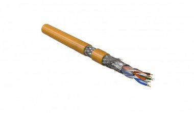Фотография товара 'Hyperline Кабель витая пара, экранированная SF/UTP, категория 5e, 4 пары (26 AWG), многожильный (patch), SFUTP4-C5E-P26-IN-LSZH-OR-305'