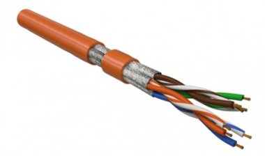 Фотография товара 'Hyperline Кабель витая пара, экранированная U/FTP, категория 6, 4 пары (26 AWG), многожильный (patch), UFTP4-C6-P26-IN-LSZH-OR-100'