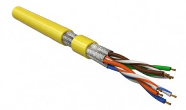 Фотография товара 'Hyperline Кабель витая пара, экранированная U/FTP, категория 6, 4 пары (26 AWG), многожильный (patch), UFTP4-C6-P26-IN-LSZH-YL-100'