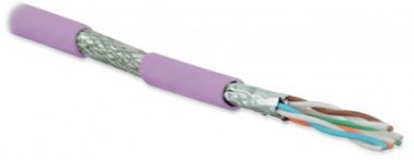 Фотография товара 'Hyperline Кабель витая пара, экранированная (S/FTP), категория 6a, 4 пары (23 AWG), одножильный (solid), SFTP4-C6A-S23-IN-LSZH-PK-500'