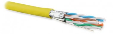 Фотография товара 'Hyperline Кабель витая пара U/FTP, кат. 6a (10GBE), 4 пары (23AWG), одножильный (solid), UFTP4-C6A-S23-IN-LSZH-YL-500'