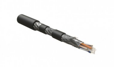 Фотография товара 'Hyperline Кабель для сетей Industrial Ethernet, категория 6, 4x2x23 AWG, однопроволочные жилы (solid), F/UTP, бронированный, LSZH/NY, IFUTP4-C6-S23/1-ARM/W-LSZH/NY-BK'