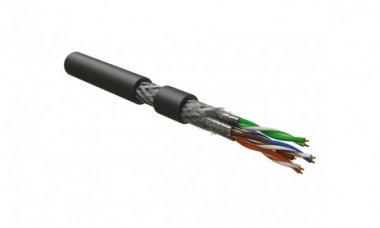 Фотография товара 'Hyperline Кабель для сетей Industrial Ethernet, категория 6A, 4x2x23 AWG, многопроволочные жилы (patch), S/FTP, SHF2, ISFTP4-C6A-P23/7-SHF2-BK'