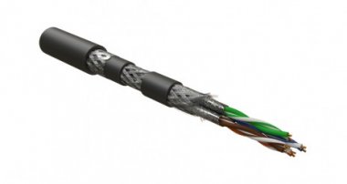 Фотография товара 'Hyperline Кабель для сетей Industrial Ethernet, категория 7, 4x2x23 AWG, многопроволочные жилы (patch), S/FTP, SHF1/SHF2, ISFTP4-C7-P23/7-ARM/W-SHF1/SHF2-BK'