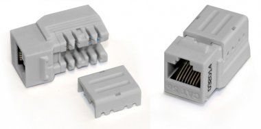 Фотография товара 'Hyperline 490101 KJNE-8P8C-C6A-90-BL Вставка Keystone Jack RJ-45(8P8C), категория 6A, 110 IDC'