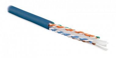 Фотография товара 'Hyperline Кабель витая пара U/UTP, категория 6, 4 пары (23 AWG UUTP4-C6-S23-IN-LSZH-BL-100'
