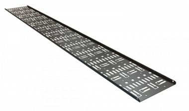 Фотография товара 'Hyperline Перфорированный вертикальный кабельный организатор-лоток 150х9 мм, высотой 2090 мм, для шкафа высотой 47U, CDV-150x9-47U-RAL9005'