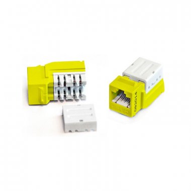 Фотография товара 'Hyperline 43905 KJE-8P8C-C6-90-YL Вставка Keystone Jack RJ-45(8P8C), категория 6, 110 IDC'