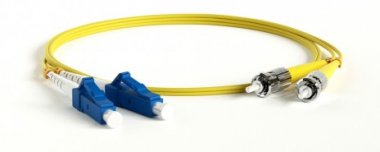 Фотография товара 'Hyperline Патч-корд волоконно-оптический (шнур) SM 9/125 (OS2), LC/UPC-ST/UPC, 2.0 мм, duplex, LSZH, FC-D2-9-LC/UR-ST/UR-H-10M-LSZH-YL'