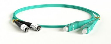 Фотография товара 'Hyperline Патч-корд волоконно-оптический (шнур) MM 50/125(OM3), FC-SC, duplex, LSZH, 3 м, FC-D2-503-FC/PR-SC/PR-H-3M-LSZH-AQ'