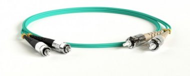 Фотография товара 'Hyperline  Патч-корд волоконно-оптический (шнур) MM 50/125(OM3), FC-ST, duplex, LSZH, 1 м, FC-D2-503-FC/PR-ST/PR-H-1M-LSZH-AQ'