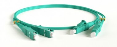 Фотография товара 'Hyperline Патч-корд волоконно-оптический (шнур) MM 50/125(OM3), LC-SC, duplex, 10G, LSZH, 3 м, FC-D2-503-LC/PR-SC/PR-H-3M-LSZH-AQ'