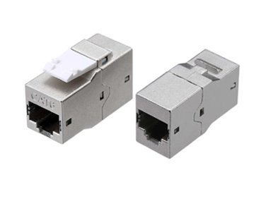 Фотография товара 'Hyperline Проходной адаптер (coupler), RJ-45(8P8C) формата Keystone Jack, категория 6, 4 пары, экранированный, CA2-KJ-C6-SH-BK'