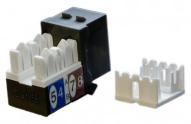 Фотография товара 'Hyperline Вставка Keystone Jack RJ-45(8P8C), категория 5e, KJ9-8P8C-C5e-90-BK'