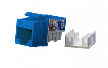 Фотография товара 'Hyperline Вставка Keystone Jack RJ-45(8P8C), категория 6,  KJ9-8P8C-C6-90-BL'