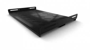 Фотография товара 'Hyperline 397125 TSH3M-300-RAL9004 Полка стационарная усиленная, глубина 300 мм, с боковым креплением'