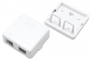 Фотография товара 'Hyperline Корпус настенной розетки для установки 2-х вставок типа Keystone Jack, SBB3-2-WH'