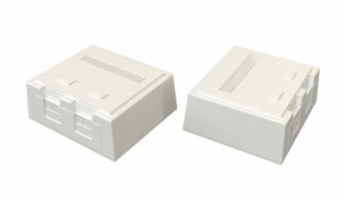 Фотография товара 'Hyperline Корпус настенной розетки для установки 2-х вставок типа Keystone Jack, со шторкой, SBB4-2-WH'
