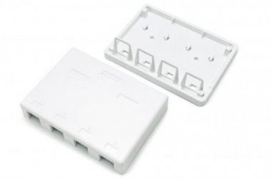 Фотография товара 'Hyperline Корпус настенной розетки для установки 4-х вставок типа Keystone Jack, SBB3-4-WH'