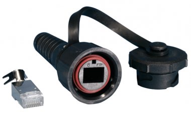 Фотография товара 'Hyperline 47331 PLUG-IE-8P8C-PV-C6-SH Промышленный разъем RJ-45 (8P8C) под витую пару, IP67'