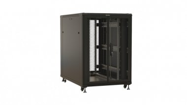 Фотография товара 'Hyperline 537153 TTBR-2281-DD-RAL9004 Шкаф напольный 19-дюймовый, 22U, 1100x800х1000 мм'