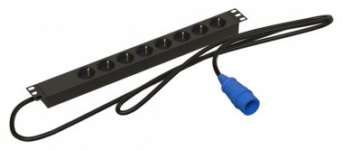 Фотография товара 'Hyperline 486948 SHE19-8SH-2.5PVB Блок розеток для 19" шкафов, горизонтальный, 8 розеток Schuko'