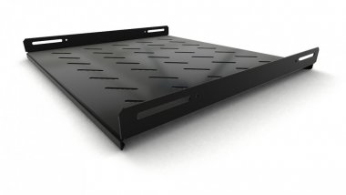 Фотография товара 'Hyperline 397121 TSH3L-450-RAL9004 Полка стационарная, глубина 450 мм, с боковым креплением'