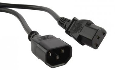 Фотография товара 'Hyperline PКабель питания монитор-компьютер IEC 320 WC-IEC13-IEC14-1.0-BK'