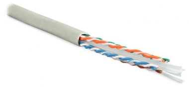 Фотография товара 'Hyperline Кабель витая пара, неэкранированная U/UTP, категория 6 UUTP4-C6-S23-IN-PVC-GY-305'