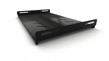 Фотография товара 'Hyperline 397120 TSH3L-300-RAL9004 Полка стационарная, глубина 300 мм, с боковым креплением'