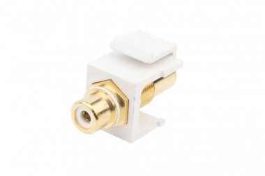 Фотография товара 'Hyperline 246970 KJ1-RCA/WH-HG-WH Вставка формата Keystone Jack с проходным адаптером RCA'