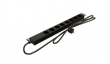 Фотография товара 'Hyperline 535819 SHE19-6BIEC-G-3x32-3PVR Блок розеток горизонтальный 19", 6 розеток IEC 60320 С19'