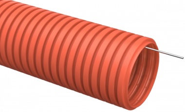 Фотография товара 'Hyperline 542122 FIC-СFPL-PELD-20-OR Труба ПНД гофрир. лёгкая, D20 мм, с зондом'