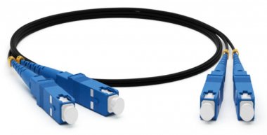 Фотография товара 'Hyperline 238509 FC-D2-9-SC/UR-SC/UR-H-1M-LSZH-BK Патч-корд волоконно-оптический (шнур) SM 9/125'