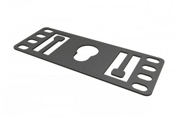 Фотография товара 'Hyperline 444557 PMR-1U-TM-RAL9005 Кронштейн 1U, Т-пазы и с перфорацией под крепеж типа "монетка"'