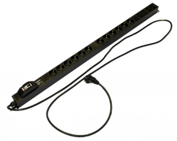 Фотография товара 'Hyperline 396985 SHE-12SH-4IEC-BF-2.5EU Блок розеток, 12 розеток Schuko, 4 розетки IEC320 C13'