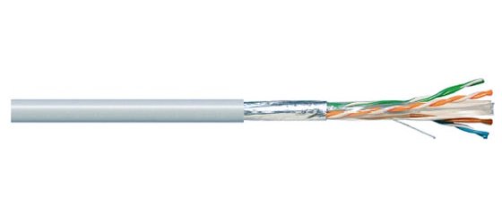 Фотография товара 'Hyperline 488030 FUTP4-C6-S23-IN-LSZH-GY-305 (305 м) Кабель витая пара, экранированный F/UTP'