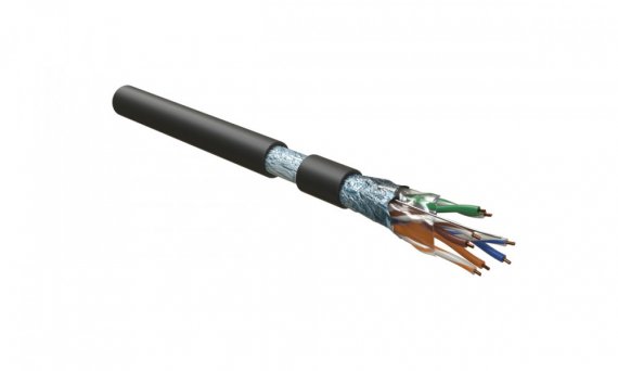 Фотография товара 'Hyperline 444611 FUTP4-C5E-S24-IN-LSZH-BK-305 (305 м) Кабель витая пара, экранированный F/UTP'