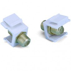Фотография товара 'Hyperline Вставка формата Keystone Jack с проходным адаптером F-типа KJ1-FCON-G-WH'