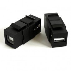 Фотография товара 'Hyperline Вставка формата Keystone Jack с проходным адаптером USB 2.0 KJ1-USB-A-B2-BK'