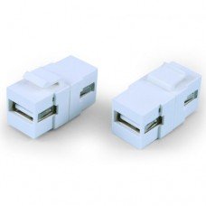 Фотография товара 'Hyperline Вставка формата Keystone Jack с проходным адаптером USB 2.0 KJ1-USB-A2-WH'