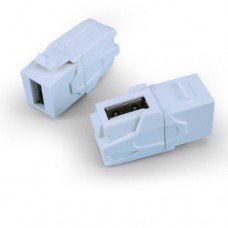 Фотография товара 'Hyperline Вставка формата Keystone Jack с проходным адаптером KJ1-USB-VA3-WH'