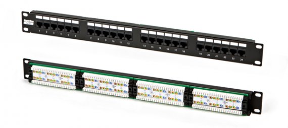 Фотография товара 'Hyperline Патч-панель 19 1U, 24 порта RJ-45, категория 5e PP3-19-24-8P8C-C5E-110D'