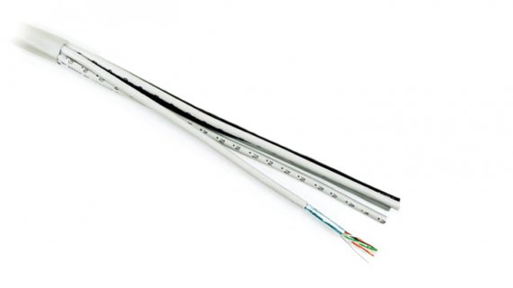 Фотография товара 'Hyperline Кабель витая пара, экранированная F/UTP, категория 5 FUTP16W-C5-S24-IN-LSZH-GY'