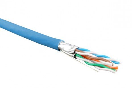 Фотография товара 'Hyperline Кабель витая пара, экранированный U/FTP, кат. 6, 4 пары (23 AWG), одножильный (solid), UFTP4-C6-S23-IN-LSZH-BL-500'