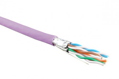 Фотография товара 'Hyperline Кабель витая пара, экранированный U/FTP, кат. 6, 4 пары (23 AWG), одножильный (solid), UFTP4-C6-S23-IN-LSZH-PK-500'