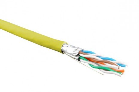Фотография товара 'Hyperline Кабель витая пара, экранированный U/FTP, кат. 6, 4 пары (23 AWG), одножильный (solid), UFTP4-C6-S23-IN-LSZH-YL-500'